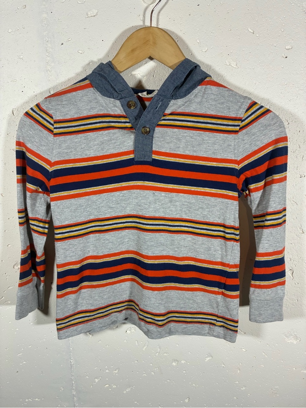 3/$10 Striped Hooded Long-Sleeve Tee